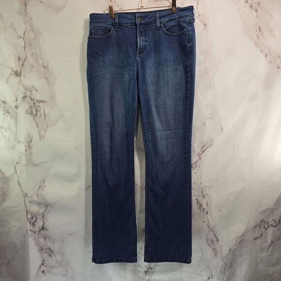 NYDJ Jeans Womens 12 Marilyn Straight Dark High Rise Denim Not Your Daughters - Picture 5 of 12